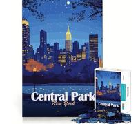 Puzzle de 1000 pièces Central Park la Nuit,New York Jeu d'articulation Amusant et cognitif,Jeu Calme,Cadeau d'anniversaire Artistique (50x75cm)