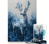 Puzzle de 1000 pièces Cerf Blanc dans la forêt pour Adultes,Jeu de réflexion,découpe Laser pour Un Assemblage Parfait,activité enrichissante pour Les Jours de Pluie (38x52cm)