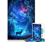 Puzzle de 1000 pièces Cerf de la forêt Mystique pour Adultes, Jeu cérébral Relaxant, Cadeau de qualité supérieure (50x75cm)