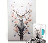 Puzzle de 1000 pièces Cerf de Virginie pour Adolescents Jeu Stimulant Le Cerveau Emboîtement précis sans espaces Activité relaxante en Groupe à l'intérieur (38x26cm)