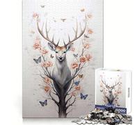 Puzzle de 1000 pièces Cerf de Virginie pour Adultes Réflexion, Entraînement, Évasion sereine, Bords définis, Cadeau créatif (38x26cm)