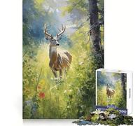 Puzzle de 1000 pièces Cerf de Virginie pour Adultes Stimulation Cognitive, évasion et détente pour Les fêtes (38x52cm)