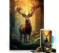 Puzzle de 1000 pièces Cerf des Bois pour Adolescents Jeu de mémoire et de Concentration Qualité Professionnelle Activité de Groupe relaxante en intérieur (38x52cm)