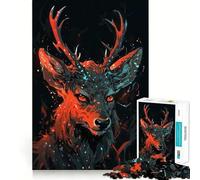 Puzzle de 1000 pièces Cerf Mystique dans la forêt pour Adultes Jeu de logique Fine Amusant et Silencieux Bords Nets Cadeau mémorable (50x75cm)