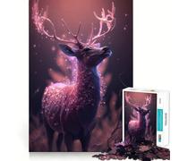 Puzzle de 1000 pièces Cerf Rose Fantastique Phosphorescent pour Adolescents améliore la mémoire, détend l'esprit, Cadeau créatif aux Bords Nets (38x52cm)