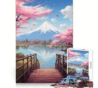 Puzzle de 1000 pièces Cerisier en Fleurs Sakura pour Adultes,idéal pour développer la réflexion,se détendre Lentement,Bords précis,Cadeau Parfait (38x26cm)