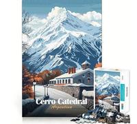 Puzzle de 1000 pièces Cerro Catedral Argentina,Ajustement Parfait,Art,entraînement Mental,Divertissement,Temps de Repos,Jeu,Cadeau de Noël apaisant (38x52cm)