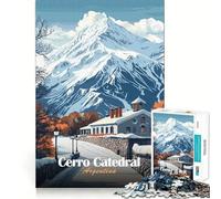 Puzzle de 1000 pièces Cerro Catedral Argentina Bords Lisses Jeu créatif et Amusant pour Passer Un Moment agréable,Cadeau d'anniversaire (50x75cm)