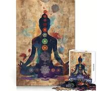 Puzzle de 1000 pièces Chakras à l'aquarelle pour Adolescents activité cérébrale stimulante, Bords Nets, Cadeau Original (38x26cm)