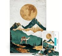 Puzzle de 1000 pièces Chameau dans Un Paysage de Montagne Finitions soignées Jeu de réflexion et de détente Idée Cadeau de Noël (50x75cm)
