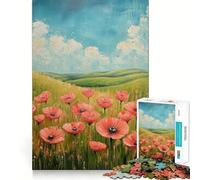 Puzzle de 1000 pièces Champ de Coquelicots pour Adolescents, Jeu intellectuel, Moments en Famille, découpe de qualité, Cadeau Unique (50x75cm)