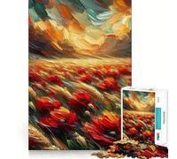 Puzzle de 1000 pièces Champ de Coquelicots pour Adultes, Jeu de réflexion et de détente, à Assembler, Collection d'art (38x26cm)