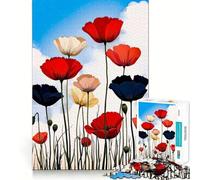 Puzzle de 1000 pièces Champ de Coquelicots pour Adultes Puzzle Relaxant et Artistique à Assembler Cadeau Unique (38x26cm)