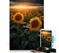 Puzzle de 1000 pièces Champ de tournesols et Nuages pour Adultes, idéal pour stimuler la mémoire et Partager Un Moment de Joie en Famille 38x26cm