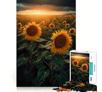 Puzzle de 1000 pièces Champ de tournesols et Nuages pour Adultes, Sharp Logic, Jouet de Loisirs pour la Maison, découpe précise, 50x75cm