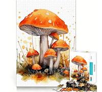 Puzzle de 1000 pièces Champignons Aquarelle pour Adultes Entraînement Mental ludique Pièces nettes et sans bavures Activité de Groupe réconfortante (38x26cm)