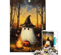 Puzzle de 1000 pièces Chapeau de sorcière et feu follet Jeu addictif pour cultiver la Patience Jeu éducatif Anti-Stress Cadeau d'anniversaire (Dimensions 38x26cm)