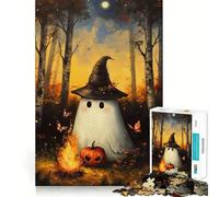 Puzzle de 1000 pièces Chapeau de sorcière et feu follet Jeu de réflexion et d'exercice Emboîtement précis sans espaces Défi cérébral interactif pour la Maison (50x75cm)