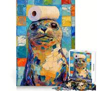 Puzzle de 1000 pièces Chapeau en Papier Toilette avec Sceau, idéal pour Les Adolescents, améliore la mémoire, détend l'esprit et Offre Un Cadeau créatif aux Bords Nets (38x52cm)