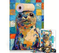 Puzzle de 1000 pièces Chapeau en Papier Toilette avec Sceau, idéal pour Les Adolescents, améliore la mémoire, détend l'esprit et Offre Un Cadeau créatif aux Bords Nets (38x52cm)