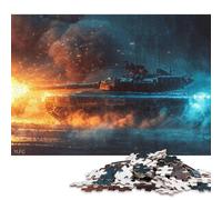 Puzzle de 1000 pièces - Char Panzer de la Seconde Guerre Mondiale - Jeu éducatif en Papier - Cadeau de Noël - 38 x 26 cm