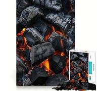 Puzzle de 1000 pièces,Charbon de Bois brûlant,découpe Premium,Jouet d'éveil et de détente,Cadeau d'anniversaire Amusant et paisible (50x75cm)