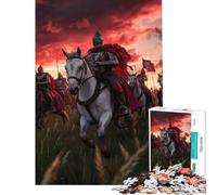Puzzle de 1000 pièces Charge de Chevaliers médiévaux Jeu Familial éducatif et Stimulant Cadeau d'anniversaire Analyse et logique (Dimensions 38x26cm)