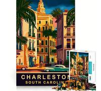 Puzzle de 1000 pièces Charleston,Caroline du Sud,découpe Premium,Jeu de réflexion créatif,Paix et Divertissement,décoration Murale de Noël (50x75cm)