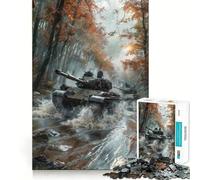 Puzzle de 1000 pièces Chars traversant Une rivière pour Adultes, Jeu intellectuel et Relaxant, découpe de qualité, œuvre d'art 38x52cm
