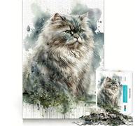 Puzzle de 1000 pièces Chat à Poil Long Britannique Jeu de réflexion Amusant et précis Idéal pour Un Moment de détente et de Calme Cadeau de Noël apaisant (38x26cm)