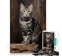 Puzzle de 1000 pièces Chat American Shorthair pour Adultes Jeu Stimulant l'esprit Surface Lisse sans bavures Passe-Temps Fascinant pour Les Moments de détente (50x75cm)