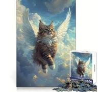 Puzzle de 1000 pièces Chat Angélique Développe la logique et favorise la Pleine Conscience Cadeau attentionné et précis (38x52cm)