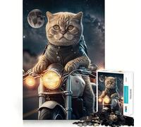 Puzzle de 1000 pièces Chat Animal Mignon Découpe précise Jouet Amusant et Stimulant Mental Jeu de Repos Jeu d'anniversaire Art Découverte (38x52cm)