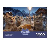 Puzzle de 1000 pièces Chat - Animal Mignon pour Adultes - Jeu éducatif - Décoration élégante - Niveau de difficulté Stimulant - Idéal pour Hommes et Femmes - Cadeau d'anniversaire