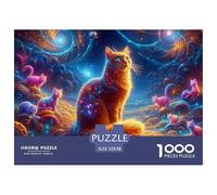 Puzzle de 1000 pièces Chat - Animal Mignon pour Adultes - Jeu éducatif - Décoration intérieure - Défi - Niveau de difficulté élevé - Cadeau d'anniversaire - 52 x 38 cm / 1000 pièces