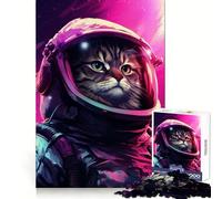 Puzzle de 1000 pièces Chat Astronaute Vaporwave Stimulation mentale Ajustement Parfait (50x75cm)
