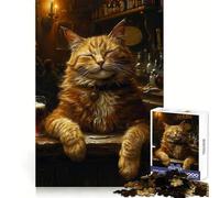 Puzzle de 1000 pièces Chat au Bar pour Adolescents Un pour stimuler Le Cerveau, Le Bien-être et Les Loisirs (50x75cm)