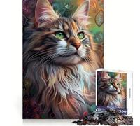 Puzzle de 1000 pièces Chat aux Fleurs pour Adultes Jeu de logique et de détente Assemblage précis Cadeau spécial (38x26cm)