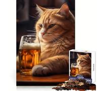Puzzle de 1000 pièces Chat, bière, pub », idéal pour Les Adolescents Un Cadeau Parfait pour stimuler Le Cerveau, Le Bien-être et Les Loisirs (38x52cm)