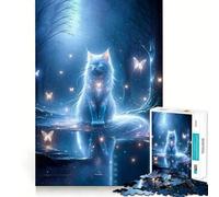Puzzle de 1000 pièces Chat Blanc Mystique pour Adultes et Adolescents, Jeu de Logique, Détente, Découpe de Précision, (38x52cm)