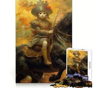 Puzzle de 1000 pièces Chat chevauchant Un étalon pour Adolescents Exercice Mental,détente et Divertissement pour Les fêtes (38x52cm)