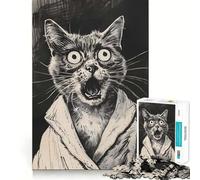 Puzzle de 1000 pièces Chat choqué pour Adolescents, Jouet Anti-Stress, découpe Nette, liste de souhaits du Père Noël 38x52cm