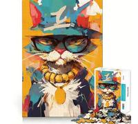 Puzzle de 1000 pièces Chat Chuchoteur de Rue pour Adolescents Renforce la mémoire Calme et sérénité Qualité supérieure Cadeau de Noël idéal 50x75cm