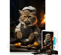 Puzzle de 1000 pièces « Chat Cuisinier » Un Jeu de logique et de réflexion aux découpes précises,idéal pour se détendre et s’Amuser Pendant Un Anniversaire (50x75cm)