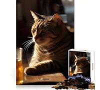 Puzzle de 1000 pièces Chat dans Un barpour Adolescents, idéal pour stimuler Le Cerveau, Le Bien-être et Les Loisirs Cadeau Parfait et Original (38x26cm)