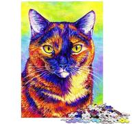 Puzzle de 1000 pièces Chat écaille de Tortue Arc-en-Ciel Niveau de difficulté élevé Chaque pièce est Unique Jeu éducatif (38x52cm/1000 pièces)