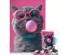 Puzzle de 1000 pièces Chat Écossais Bubblegum, Jeux de Famille, Décompression Intellectuelle, Cadeaux Uniques pour Anniversaire et Noël 38x26cm