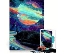 Puzzle de 1000 pièces Chat endormi sous Un Ciel Cosmique pour Adolescents, Jeu de logique, Amusement d'intérieur, Bords précis, pièce de Collection 50x75cm