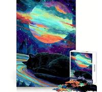 Puzzle de 1000 pièces Chat endormi sous Un Ciel Cosmique pour Adolescents, Jeu de logique mentale, Anti-Stress, découpe Ferme, Cadeau de Noël 38x26cm