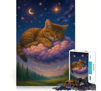 Puzzle de 1000 pièces Chat endormi sur Un Nuage onirique pour Adolescents, Jeu de logique, léger et Relaxant, découpe précise, Cadeau Classique 50x75cm